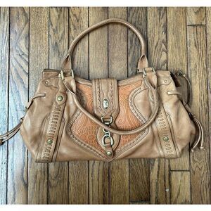 Cole Haan Brown Village Tooled Leather Sample Bag F06 -EUC